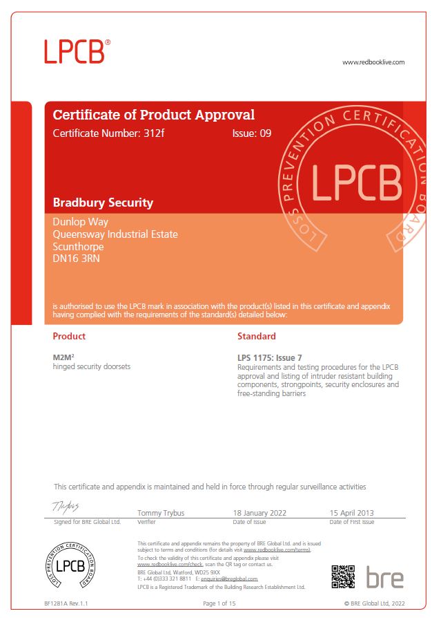 M2M2 LPS 1175 Certificate