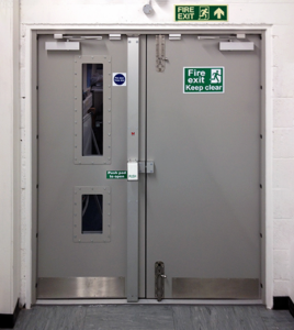 M2M3 double steel security fire exit doors.