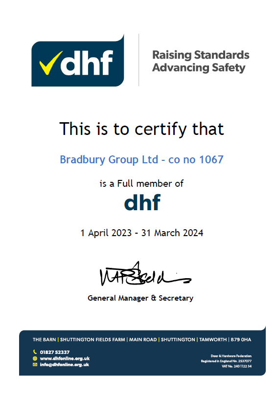 Bradbury Group DHF Certificate