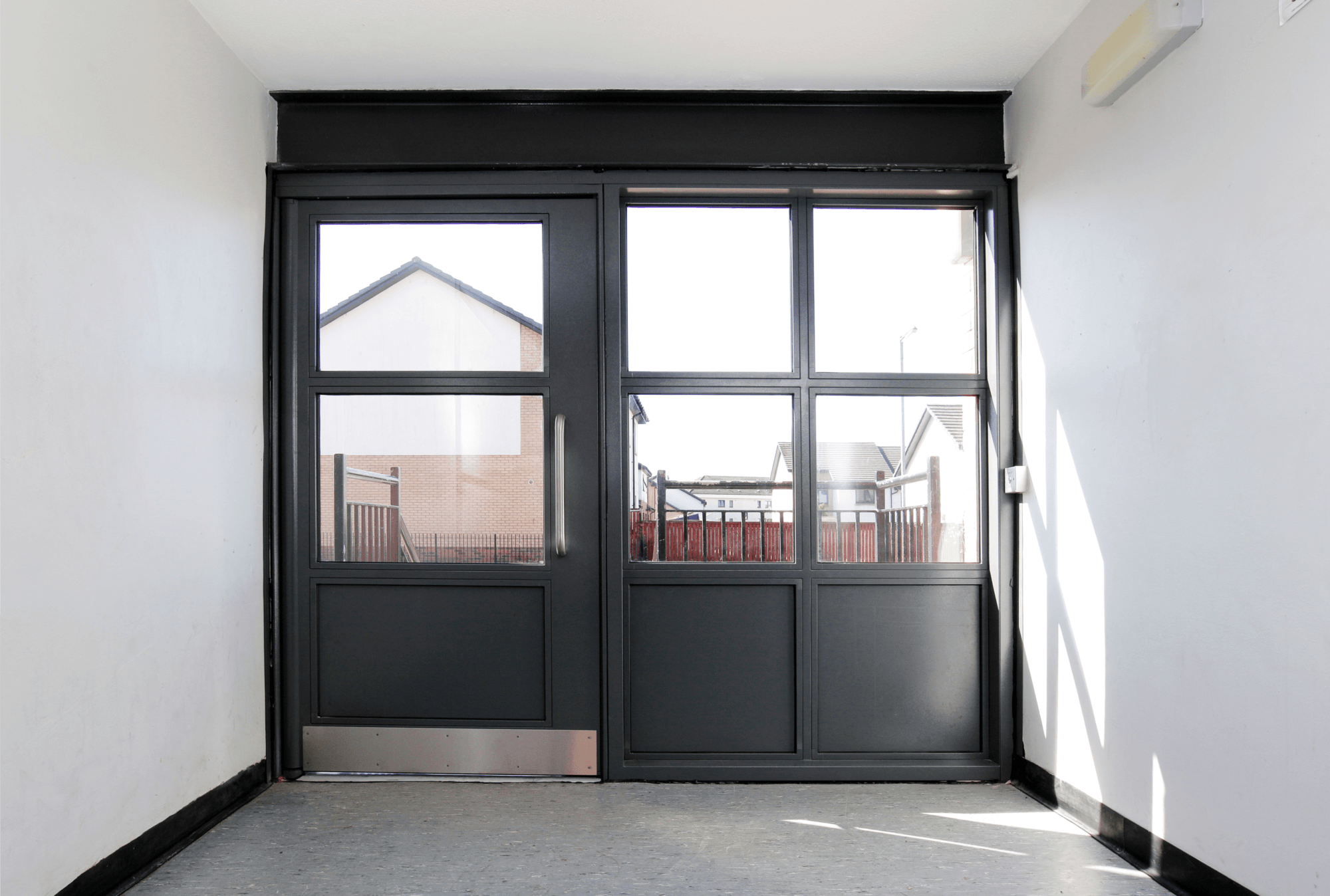 communal entrance doors, communal doors, steel doors