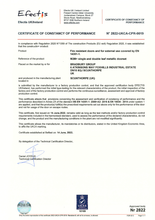 Certificate Of Constancy Of Performance