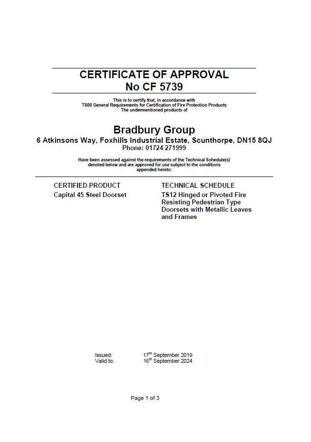CF5739 Certificate