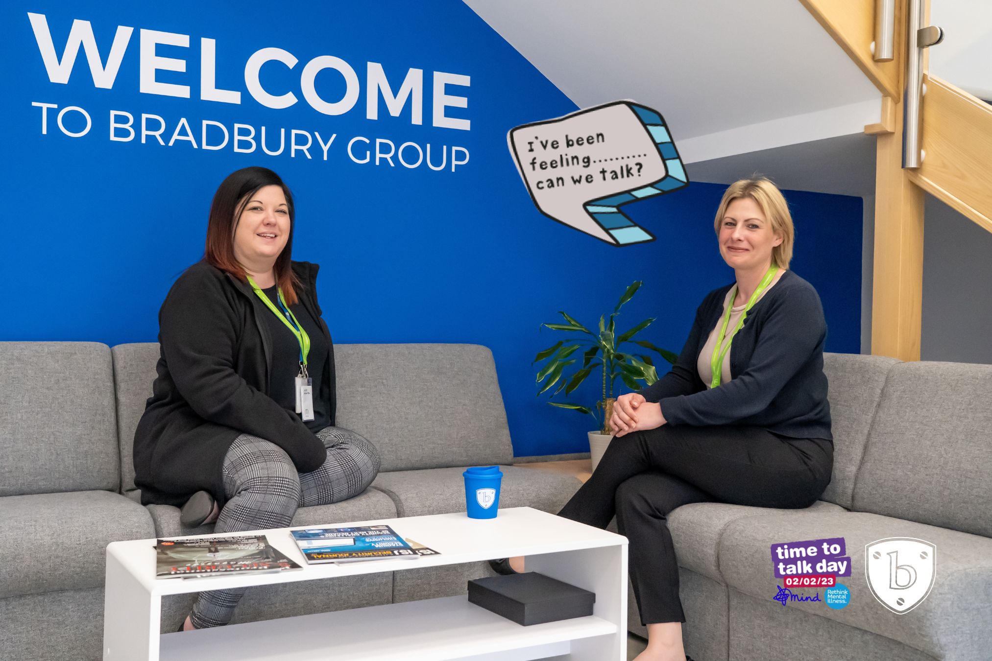Time to Talk Day with Aimee and Kayleigh from Bradbury Group.