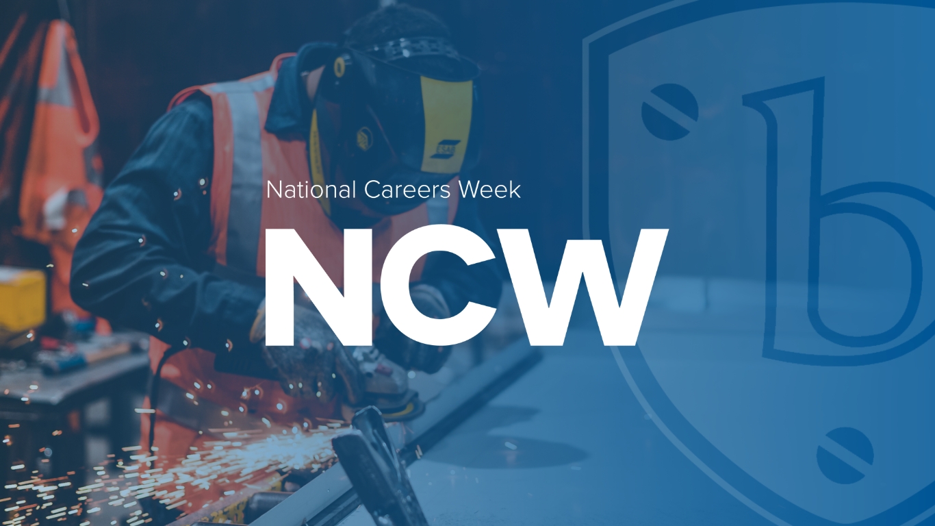 National Careers Week 2023 banner featuring the Bradbury Group logo and a Bradbury worker.
